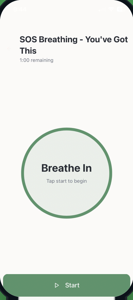 BREATHE screen